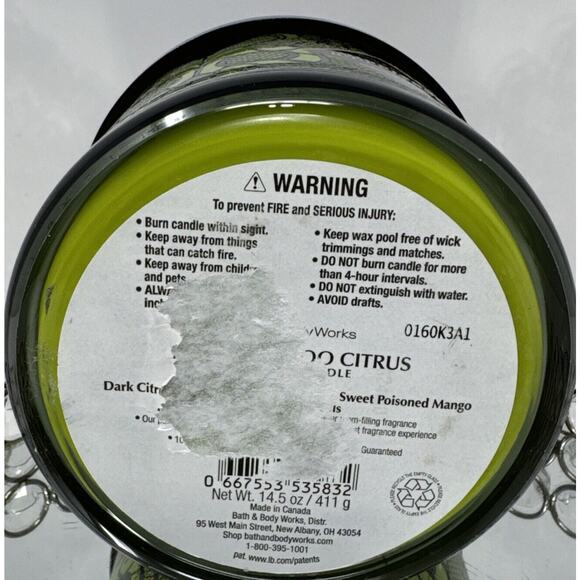 Bath & Body Works Midnight Boo Citrus 3 Wick Candle 14.5 Oz~imperfect~see pics - Picture 4 of 4